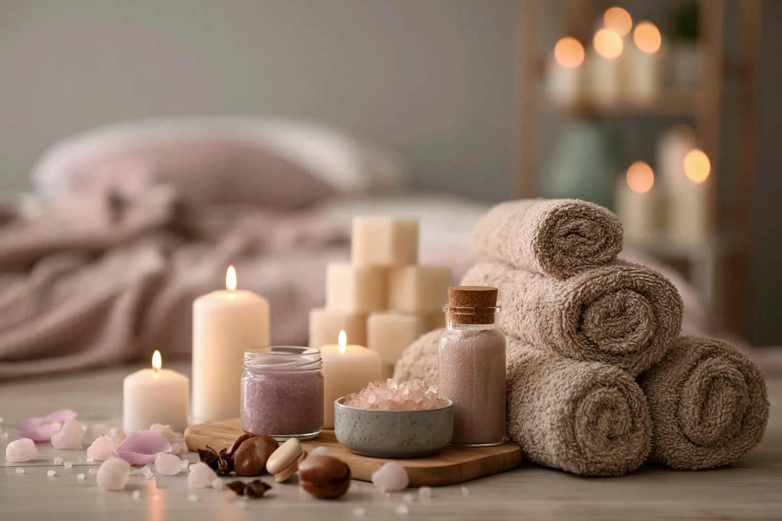 tchitcha. Beautiful spa composition on massage table in welln 2f839427 7e32 43dc 87c0 050140665230 3 pour sophrologue paris